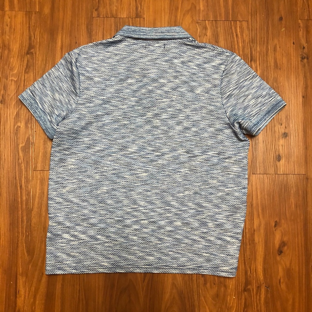 Vince Camuto Blue Short Sleeve Zip Up Polo Shirt - Picture 8 of 9
